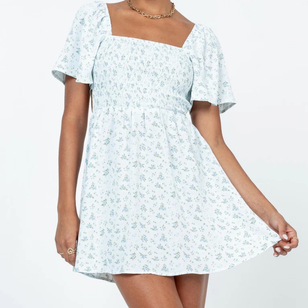 princess polly summer nights blue floral size 8 dress